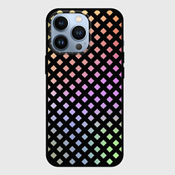 Чехол для iPhone 13 Pro Цветной под сеткой имитация, цвет: 3D-черный
