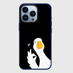 Чехол для iPhone 13 Pro Ок гусь, цвет: 3D-тёмно-синий