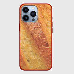 Чехол для iPhone 13 Pro Корочка батона, цвет: 3D-красный