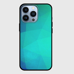Чехол для iPhone 13 Pro Голубые грани, цвет: 3D-черный