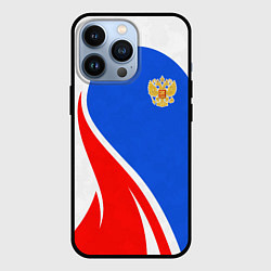 Чехол iPhone 13 Pro Герб РФ - white sport