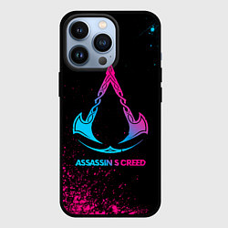 Чехол для iPhone 13 Pro Assassins Creed - neon gradient, цвет: 3D-черный