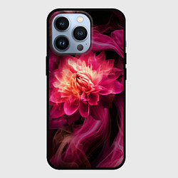 Чехол для iPhone 13 Pro Розовый цветок в огне - нейросеть, цвет: 3D-черный