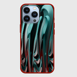 Чехол для iPhone 13 Pro Металлический рельеф, цвет: 3D-красный