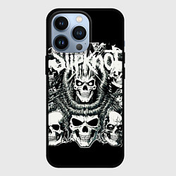 Чехол для iPhone 13 Pro Slipknot и черепушки, цвет: 3D-черный