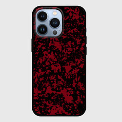 Чехол iPhone 13 Pro Красно-чёрная пятнистая текстура
