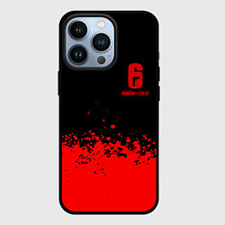 Чехол для iPhone 13 Pro Rainbow Six красные краски, цвет: 3D-черный