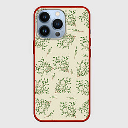 Чехол iPhone 13 Pro Веточки с зелеными листьями