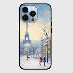 Чехол для iPhone 13 Pro Новогодний Париж, цвет: 3D-черный
