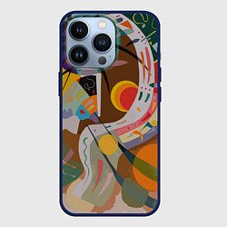 Чехол для iPhone 13 Pro Искусство Кандинского - Доминирующая кривая, цвет: 3D-тёмно-синий