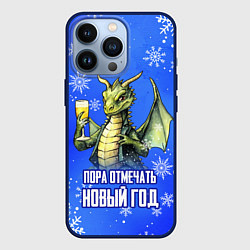 Чехол для iPhone 13 Pro Пора отмечать Новый год - Дракон, цвет: 3D-тёмно-синий