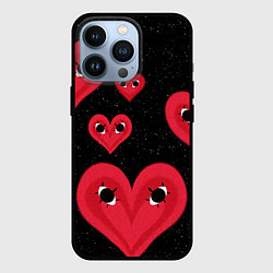 Чехол для iPhone 13 Pro Космические сердца, цвет: 3D-черный