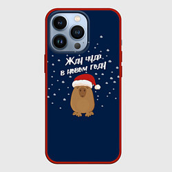 Чехол для iPhone 13 Pro Новогодняя капибара 2024, цвет: 3D-красный