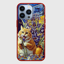 Чехол для iPhone 13 Pro Толстый рыжий кот Ван Гога, цвет: 3D-красный