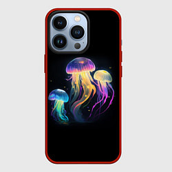 Чехол для iPhone 13 Pro Танец медуз, цвет: 3D-красный