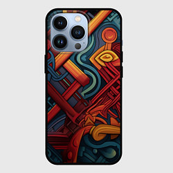 Чехол для iPhone 13 Pro Абстрактный узор в этническом стиле, цвет: 3D-черный