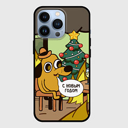 Чехол для iPhone 13 Pro This is fine - 2024, цвет: 3D-черный