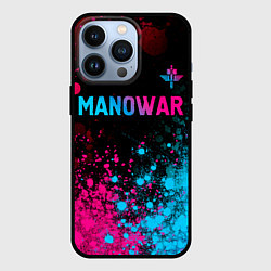 Чехол для iPhone 13 Pro Manowar - neon gradient посередине, цвет: 3D-черный