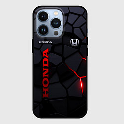 Чехол для iPhone 13 Pro Honda - плиты с эффектом свечения, цвет: 3D-черный