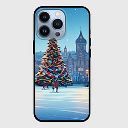 Чехол для iPhone 13 Pro Городская новогодняя елка, цвет: 3D-черный