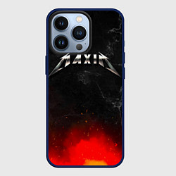 Чехол для iPhone 13 Pro Максим в стиле Металлика - огонь и искры, цвет: 3D-тёмно-синий