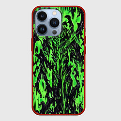 Чехол iPhone 13 Pro Демонический доспех зелёный