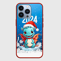 Чехол iPhone 13 Pro Дракон зимних праздников