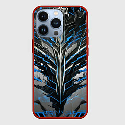 Чехол iPhone 13 Pro Киберпанк доспех синий
