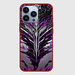 Чехол iPhone 13 Pro Киберпанк доспех фиолетовый