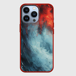 Чехол для iPhone 13 Pro Контраст воды и огня, цвет: 3D-красный