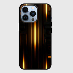 Чехол для iPhone 13 Pro Неоновый узор черное золото стене, цвет: 3D-черный