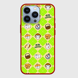 Чехол для iPhone 13 Pro Весёлый грибник идёт на охоту, цвет: 3D-красный
