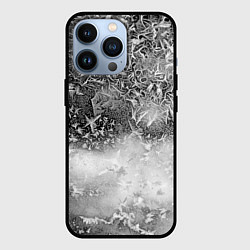 Чехол для iPhone 13 Pro Серый лёд и снежинки, цвет: 3D-черный