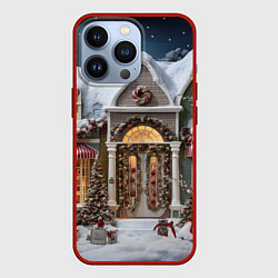 Чехол для iPhone 13 Pro Вихрь зимнего торжества, цвет: 3D-красный