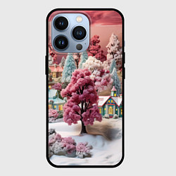 Чехол для iPhone 13 Pro Зимний закат новый год, цвет: 3D-черный