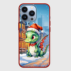 Чехол для iPhone 13 Pro Дракон зимний холод, цвет: 3D-красный