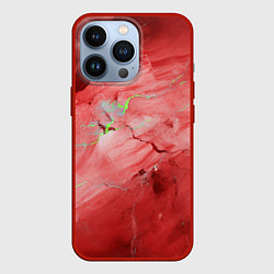 Чехол для iPhone 13 Pro Красный мрамор, цвет: 3D-красный