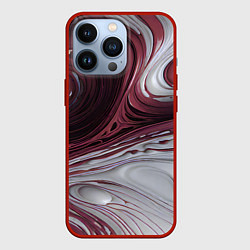 Чехол для iPhone 13 Pro Бело-розовая краска, цвет: 3D-красный