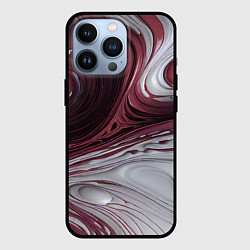 Чехол для iPhone 13 Pro Бело-розовая краска, цвет: 3D-черный