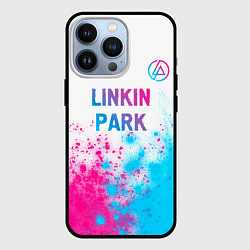 Чехол для iPhone 13 Pro Linkin Park neon gradient style посередине, цвет: 3D-черный