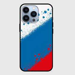 Чехол для iPhone 13 Pro Российский триколор, цвет: 3D-черный