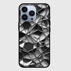 Чехол для iPhone 13 Pro Чёрно-белая сетка, цвет: 3D-черный