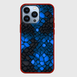 Чехол iPhone 13 Pro Синий трескающийся камень