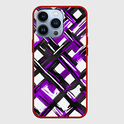 Чехол iPhone 13 Pro Фиолетовые и чёрные мазки