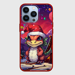 Чехол для iPhone 13 Pro Маленький новогодний милый дракон 2024, цвет: 3D-красный
