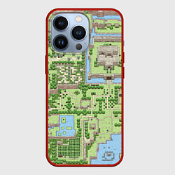 Чехол для iPhone 13 Pro Zelda: карта, цвет: 3D-красный