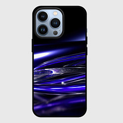 Чехол для iPhone 13 Pro Black blue abstract, цвет: 3D-черный