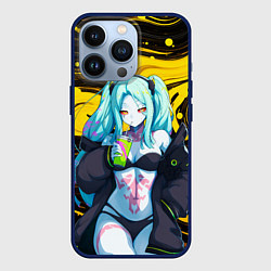 Чехол для iPhone 13 Pro Ребекка и Киберпанк, цвет: 3D-тёмно-синий