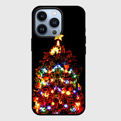 Чехол для iPhone 13 Pro Ночная новогодняя ёлка, цвет: 3D-черный