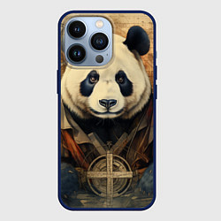 Чехол для iPhone 13 Pro Панда арт-портрет, цвет: 3D-тёмно-синий